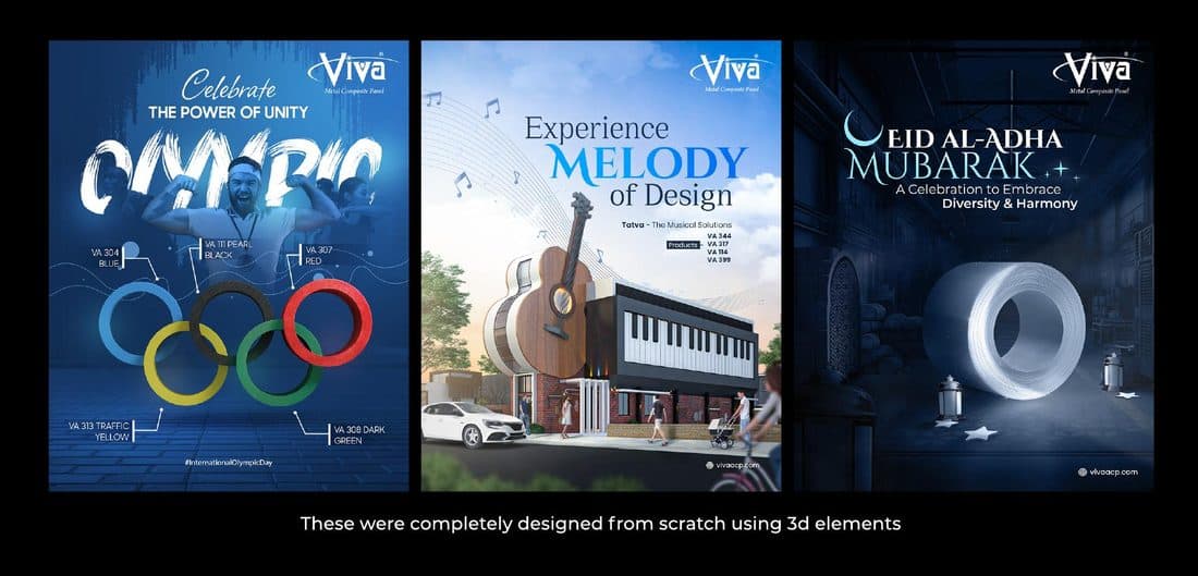 Selected work — Festive 3D creatives